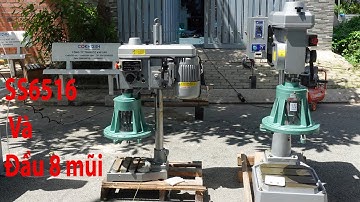 Máy ta rô 8 mũi cùng lúc M3, M4, M5, M6, M8, M12, M14, M16 model SS6516(JT-6516) loại bánh răng