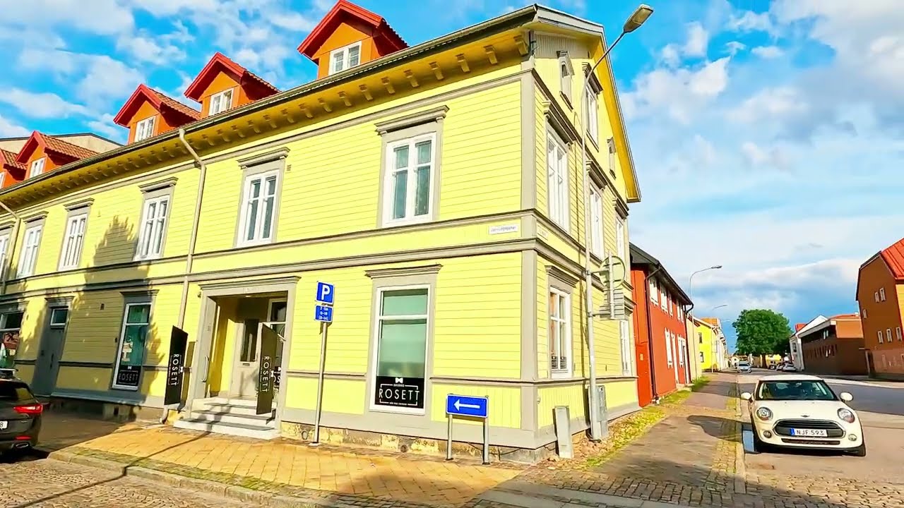 Lidköping Sweden walk around and watch a day summer day 2023 4k