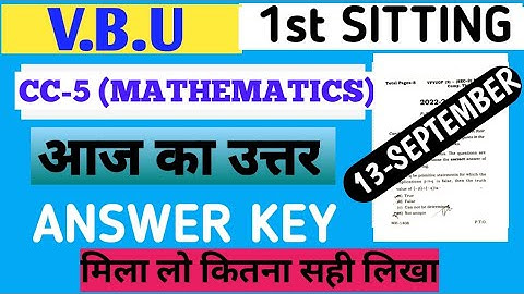 Answer key Sem-2 FYUGP |CC-5 Mathematical and computational Think and Analysis|V.B.U