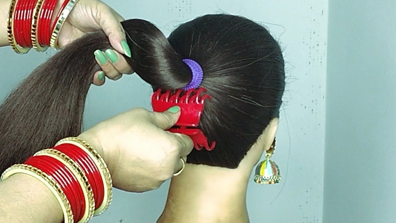 Very Easy & Amazing Hairstyle With क्लचर / Unique Hairstyles F Daily Use / Easy & Graceful Hairstyle