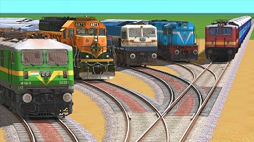 FIVE LINE BRANCHED FORKED RAILROAD CROSSING | Trains Bumpy Railroad Crossing | Train Simulator