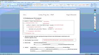 Intro to Java Vocabulary:  Your first program