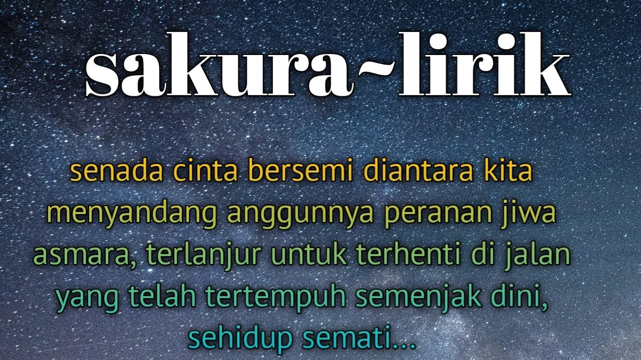 SAKURA ~LIRIK~ROSSA~CINDI CINTYA DEWI COVER// senada cinta bersemi