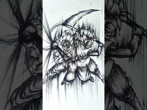 Speed Drawing Stick Man Vegito Vs Goku Black Anime Drawing Shorts