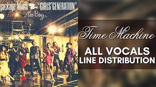 Girls' Generation - TIME MACHINE (All Vocals Distribution - Lead, Background, Chorus, Harmonies)