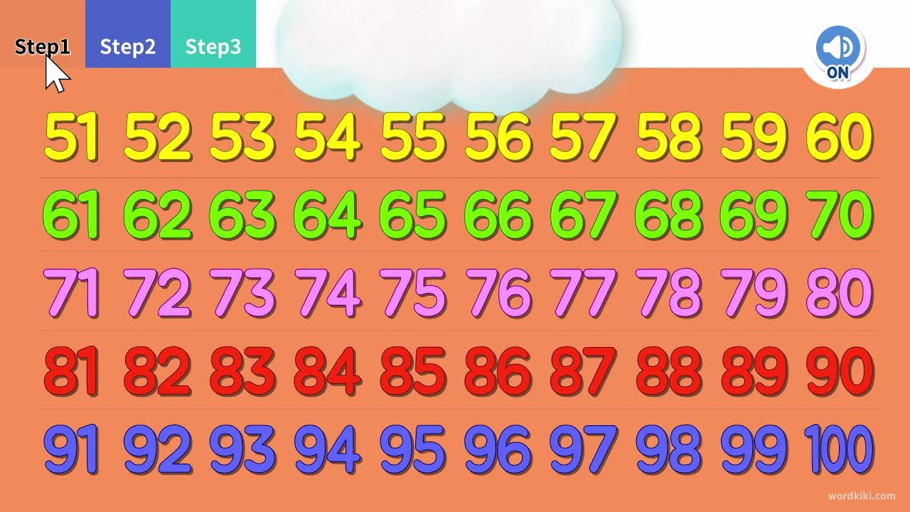 한글 게임 [한글 숫자100] 숫자51부터 100 | Learn Korean - Number(51~100) ★ korean ...