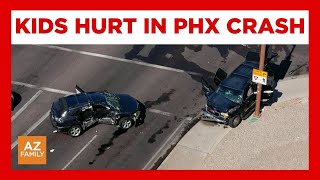 Woman, 3 kids critically hurt in downtown Phoenix crash
