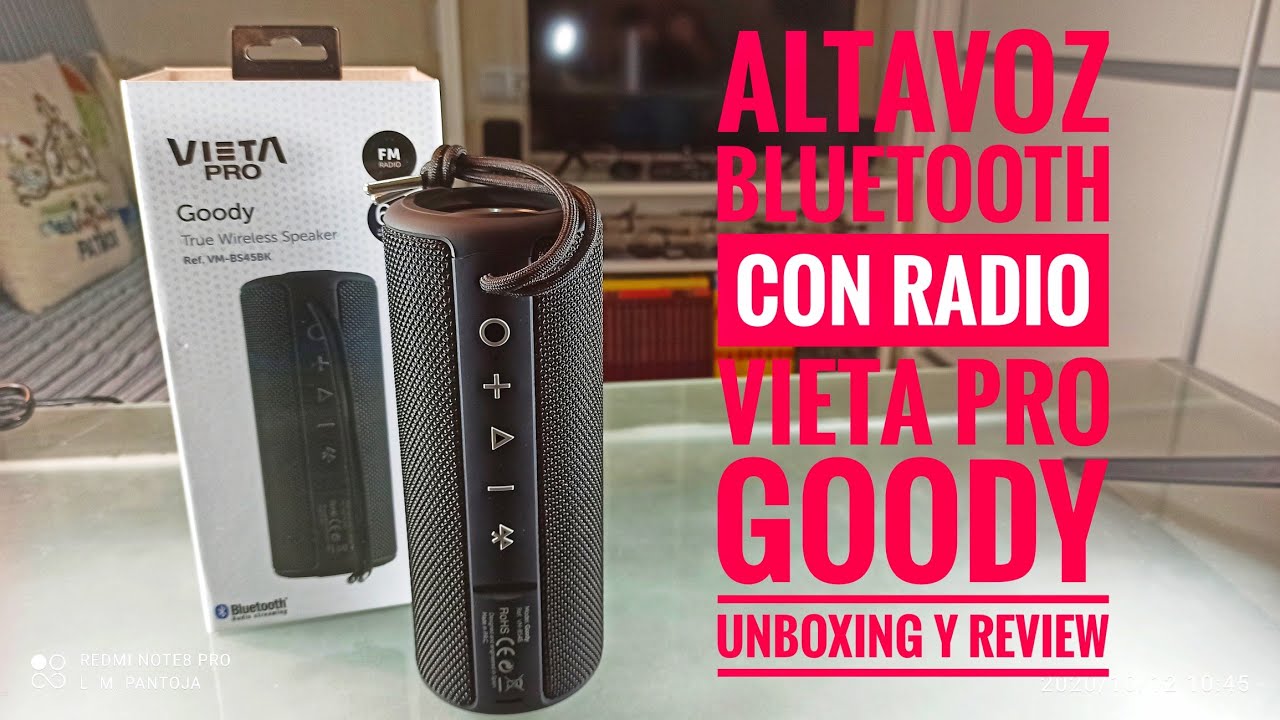 VIETA PRO GOODY, Altavoz con Bluetooth y Radio FM, Unboxing - Review!! 