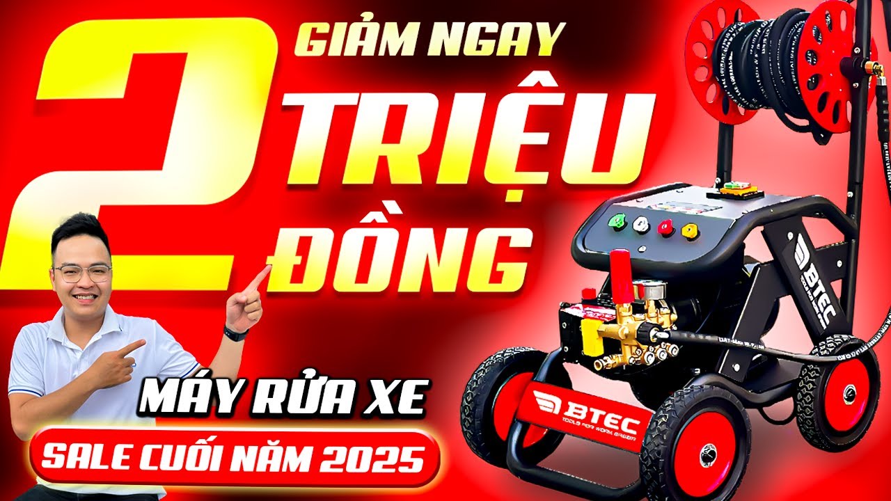 Xã Kho Giảm 2 TRIỆU - Máy Xịt Rửa Xe Cao Áp BTEC BT391 – Công Suất LỚN 3.900W | Dụng Cụ Máy Việt Nam