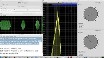 TRANSMITTING QRQ CW over 100 wpm - use two CW Bandpass filters in tandem for best RF spectrum output