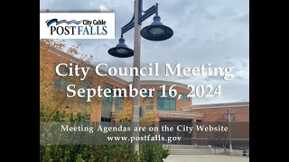 Post Falls City Council Meeting - September 16, 2024