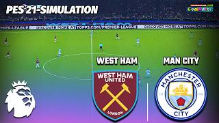🔥 West Ham vs Manchester City | Premier League Battle | PES 2021 Simulation ⚽ screenshot 4