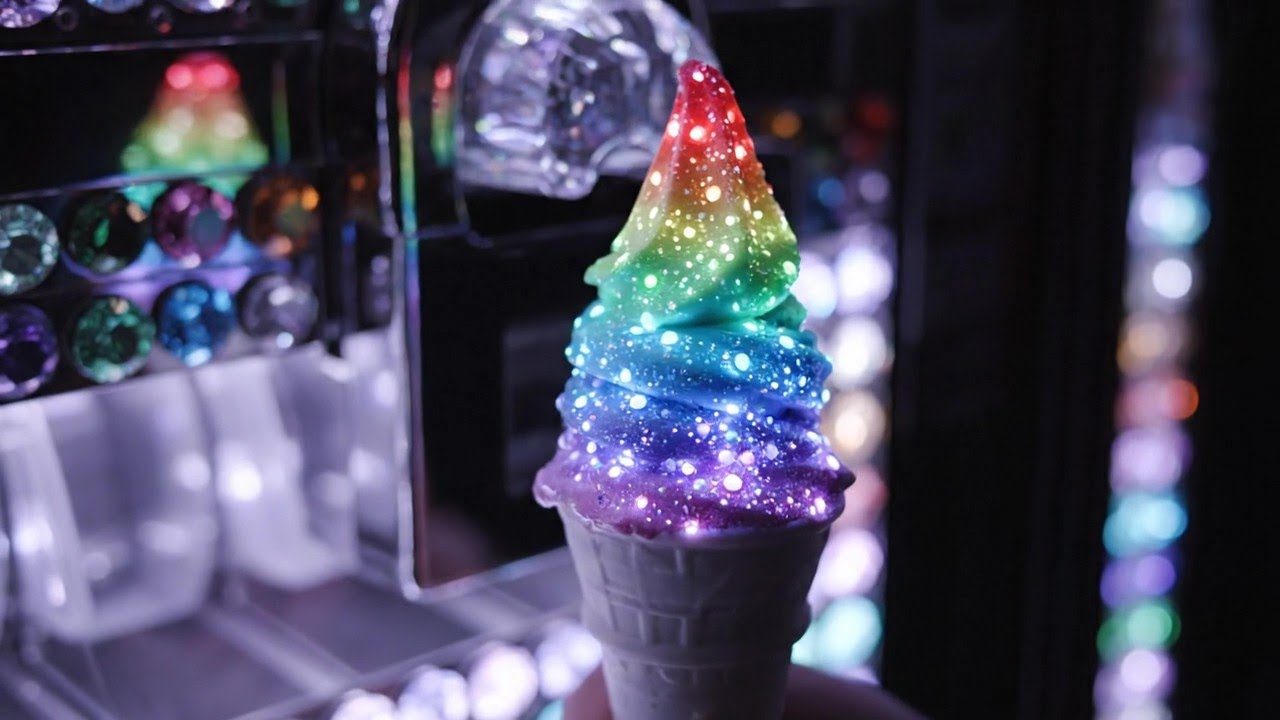 Satisfying AI ASMR Magical Ice Cream Machine – Surreal Soft Serve of Many Materials (Part 70)