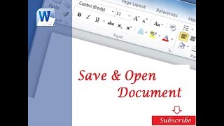 How to open and save a Microsoft Word 2010 | File