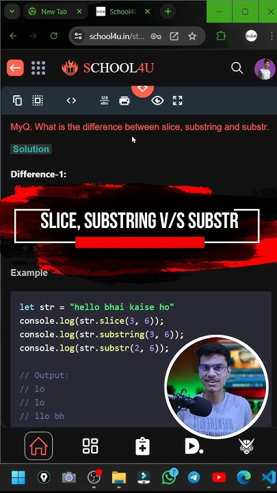 slice, substring v/s substr in Javascript | #javascript #webdev #shorts ...