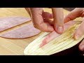 洋食ファン必見!半分に切ったナスに切り込みを縦に入れる。美味い!