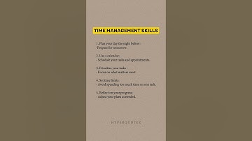 Time management skills ?