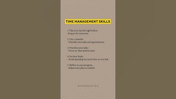 Time management skills ?