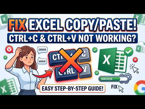 How to Fix Excel Copy and Paste Error ✅| Fix Ctrl+C & Ctrl+V Not Working