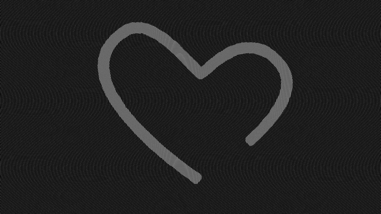 4K Heart Drawing Sketch Gray Black Wave Netting Copyright Free Stock Footage Free Download