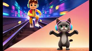 Split screen vertical viral video   Top half  insanely satisfying Subway Surfers gameplay with perfe screenshot 5