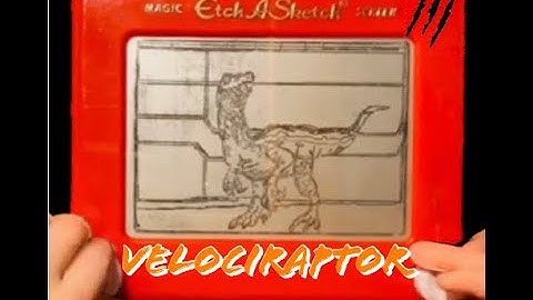 Insane raptor etch a sketch drawing