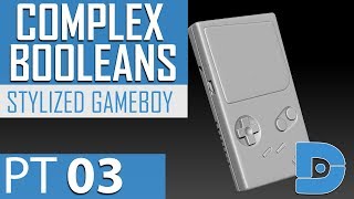 Zbrush 2019.1.2 Stylized Gameboy - Complex Boolean Timelapse