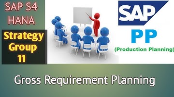 SAP PP Strategy Group  11 Gross Requirement Planning