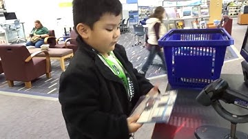 checking out books & story time at the library