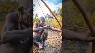 Hadza Elder Hunter in Action | Real African Tribal Life.#shorts #africa #viralvideo