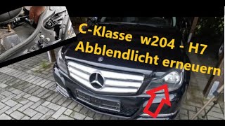 Mercedes-Benz C-Klasse w204 - Abblendlicht erneuern H7 ersetzten