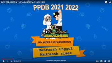 INFO PPDB MTS N 1 KOTA GORONTALO 2021/2022