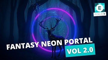 Fantasy Neon Portal Photomanipulation | Pixlr E