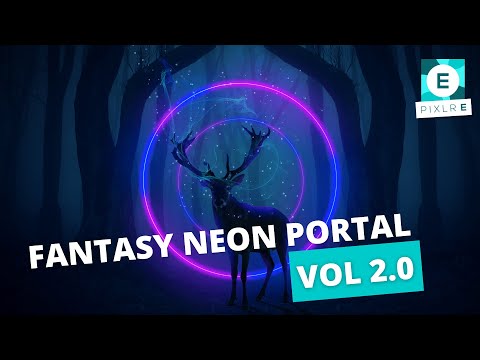 Fantasy Neon Portal Photomanipulation | Pixlr E