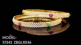 Traditional wear Multi-color American Diamond Bangle Set | Violet & Purple