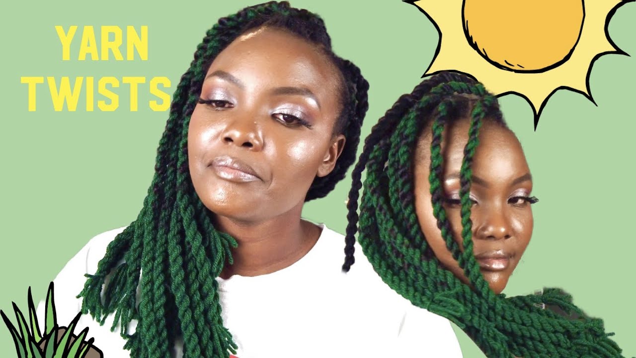 TUTORIAL YARN TWISTS ON NATURAL HAIR YARN BRAIDS YouTube