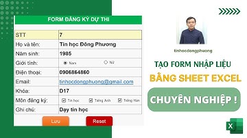 Hướng dẫn TẠO FORM NHẬP LIỆU trên sheet Excel thật chuyên nghiệp