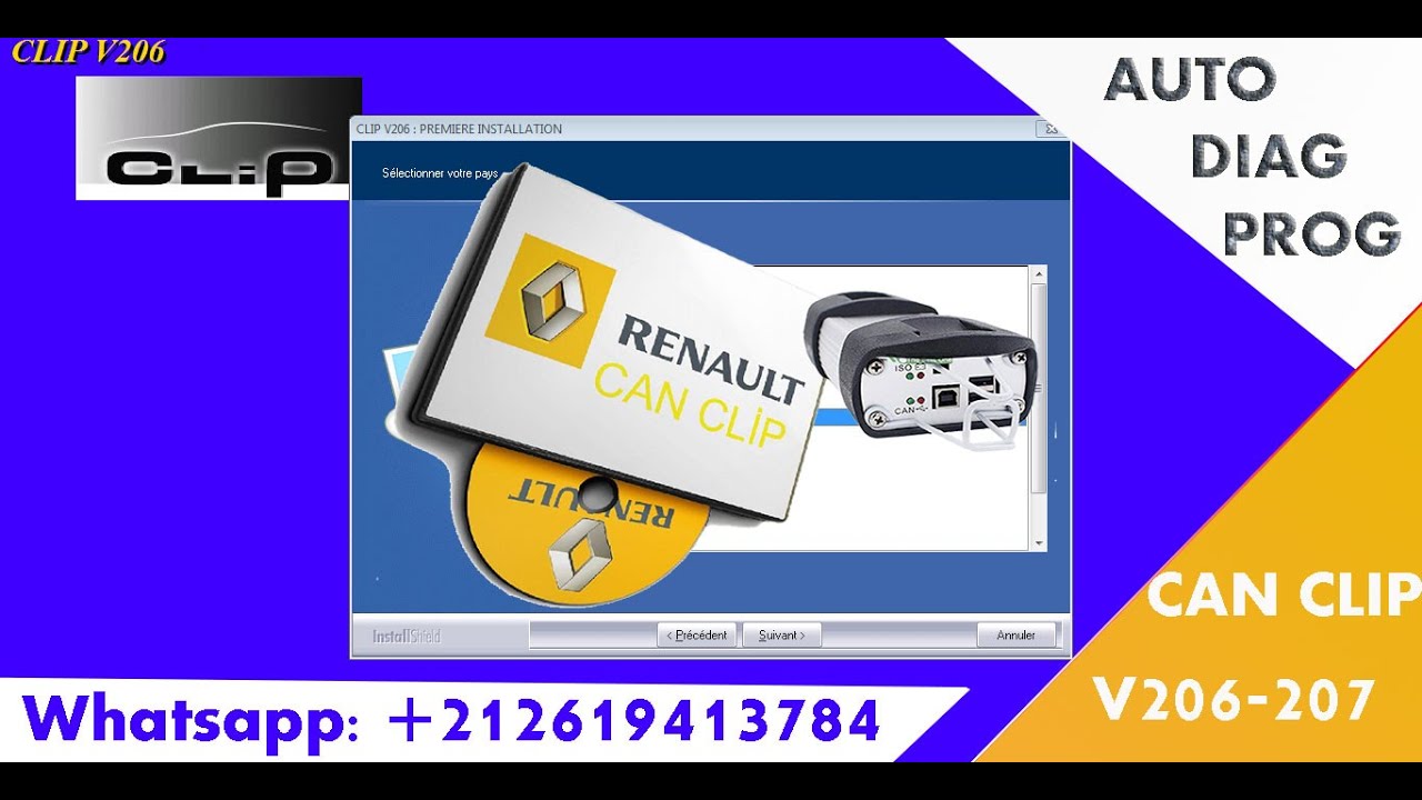 Renault CAN Clip V143 NOUVEAU métrage, le téléchargement du logiciel et  l'installation