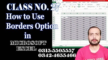 How to Use Borders Option in Excel in Urdu   Class No 27| Broders in Excel | ikram Ali Tech