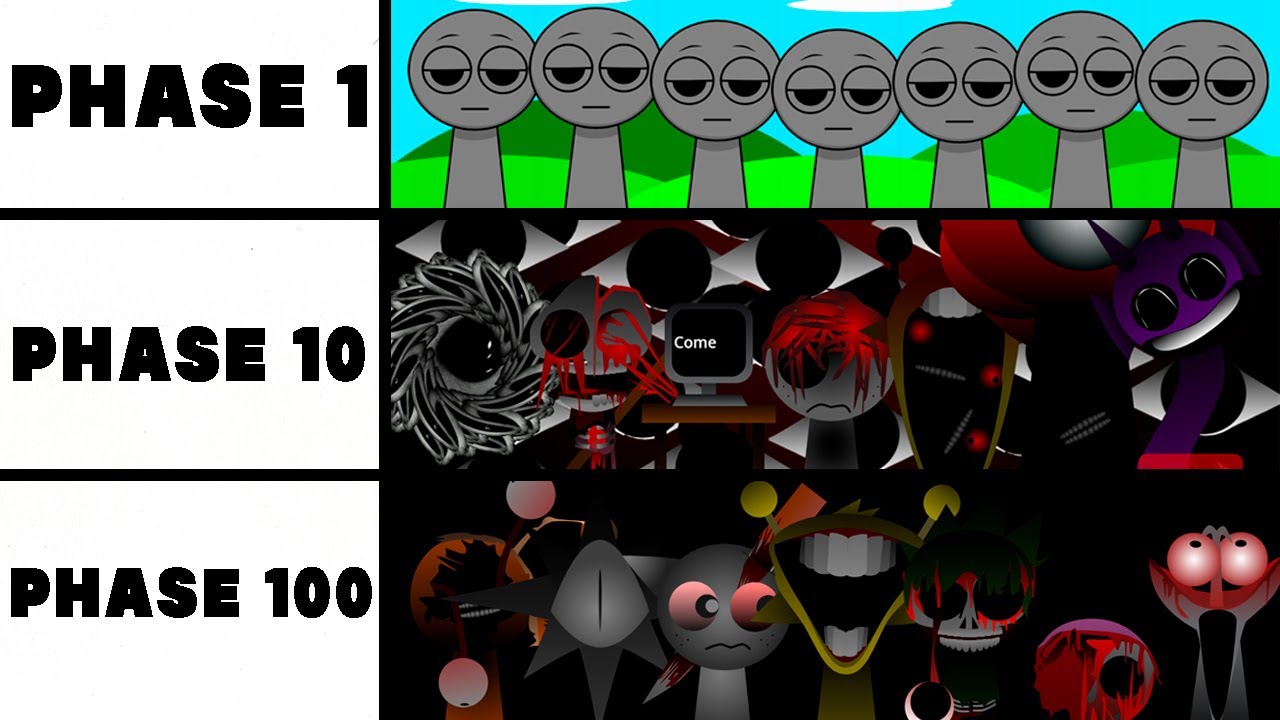 Incredibox Sprunki Mix: Phase 1 VS Phase 10 VS Phase 100 - YouTube