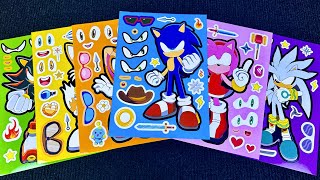 [ToyASMR] Satisfying with Sticker Book Sonic with Amy Rose, Tails, Knuckles ✨ #paperdiy #sonic