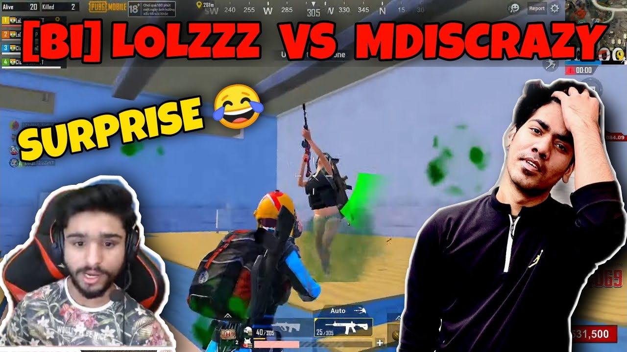 SURPRISE 😂 | LOLZZZ VS MDisCrazy😃 | FIGHT OR MEETUP ? | PUBGM | MN squad