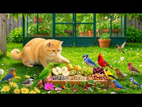 Cat TV for Cats to Watch 🐦 Birds Feast in the Forest | 4K HDR