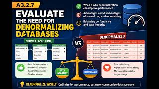 A3.2.7 Evaluate the need for denormalizing databases