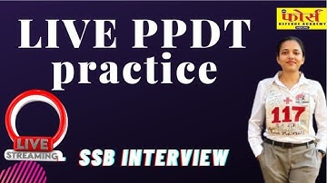 LIVE PPDT  SESSION | SSB WORLD FDA |PRACTICE SESSION | BY SHREYA MAAM