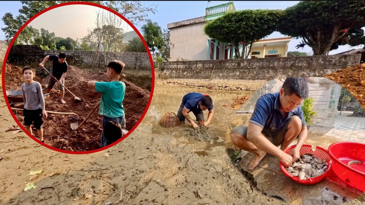 Vét Sạch Bắt Nốt Cá Ở Ao Trước Khi Lấp Ao