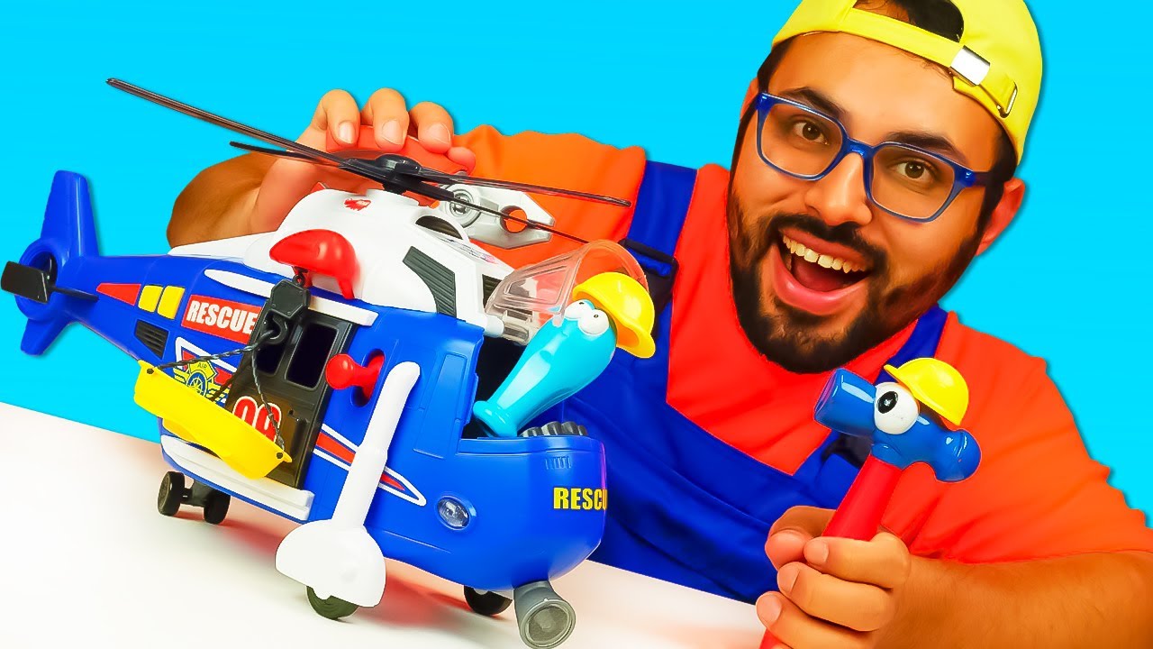 El helicóptero se ha caído. Videos de reparar coches. 