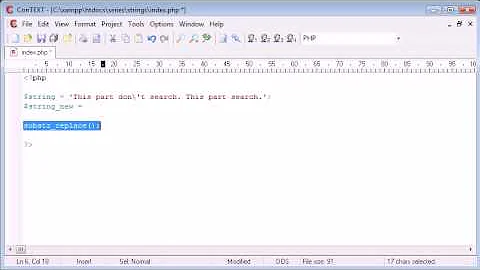 Beginner PHP Tutorial - 50 - String Functions: Replacing Part of a String