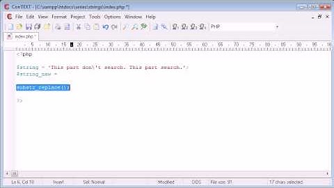 Beginner PHP Tutorial - 50 - String Functions: Replacing Part of a String
