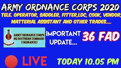 Army Ordnance Corps Result Update| 36 FAD Result 2020| aoc